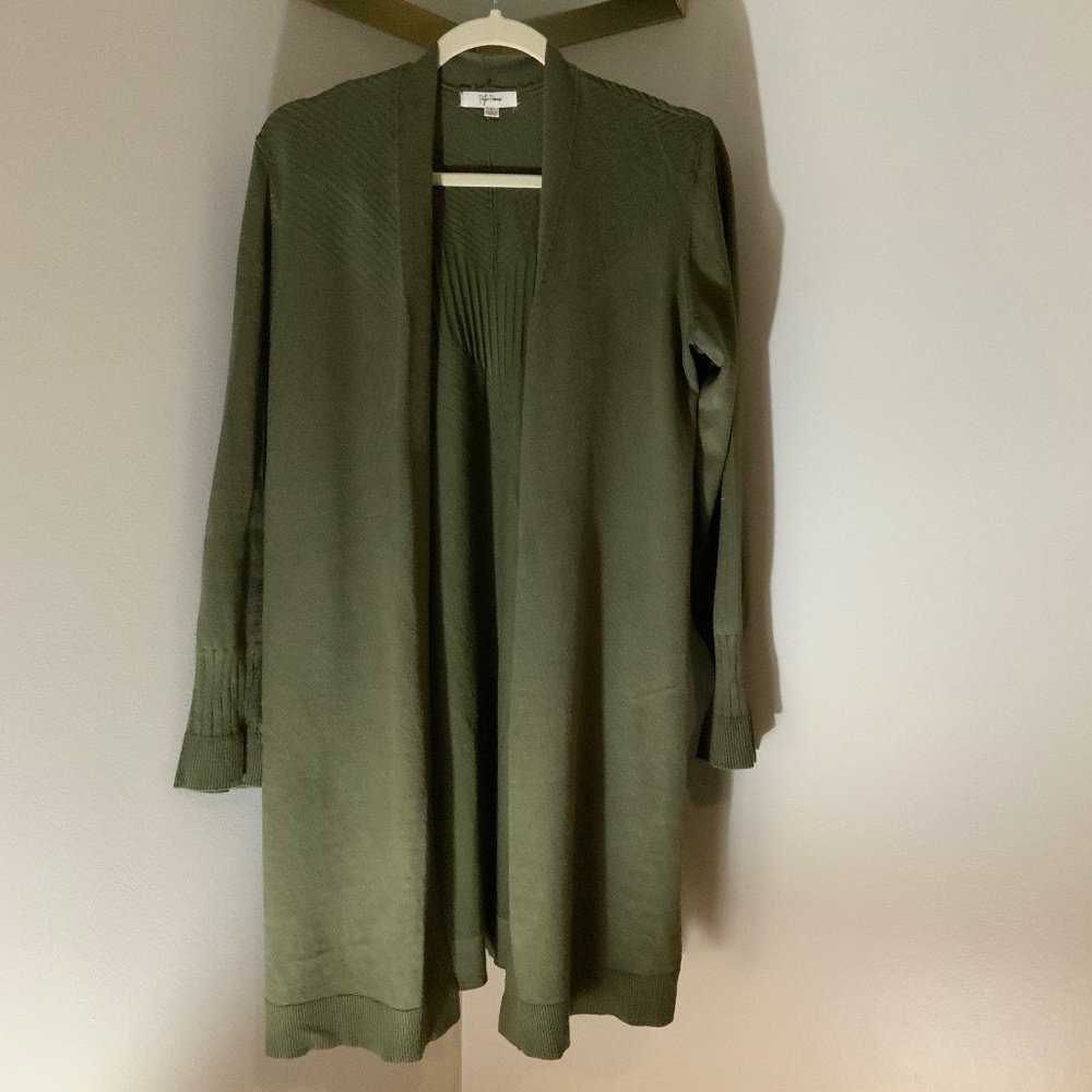 Peyton Primrose Green L Cardigan Cottagecore Officecore Lightweight Minimalist